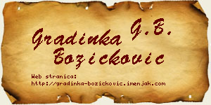 Gradinka Božičković vizit kartica